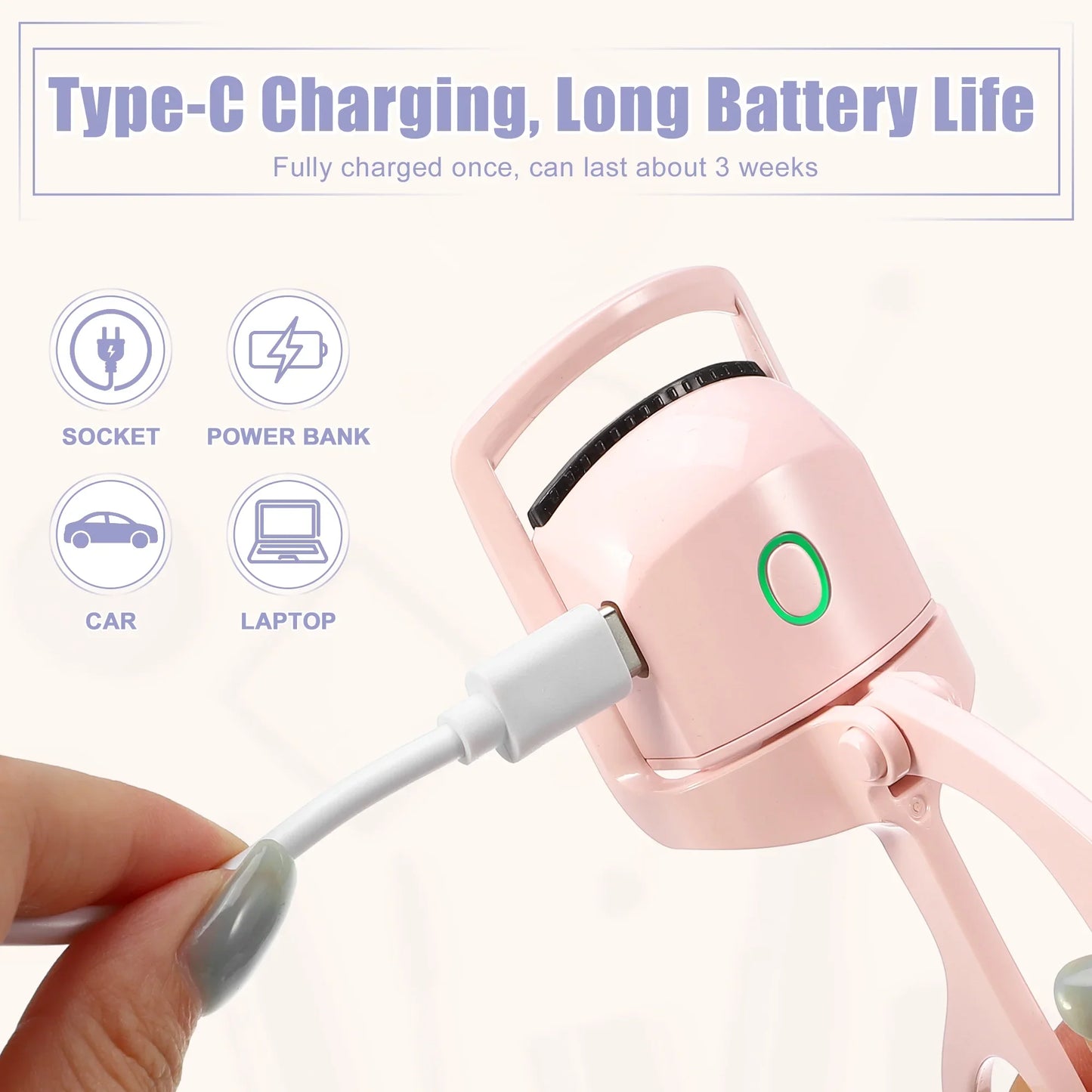 Electric Eyelash Curler, Eye Beauty Makeup Tools, Long Lasting Curling (random Color)