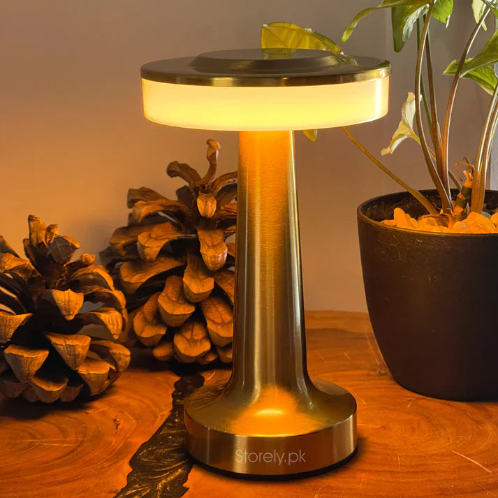 USB Rechargeable Portable Touch Control Dimmable 3 Light Color Tunable Table Lamp for Hotel, Cafe