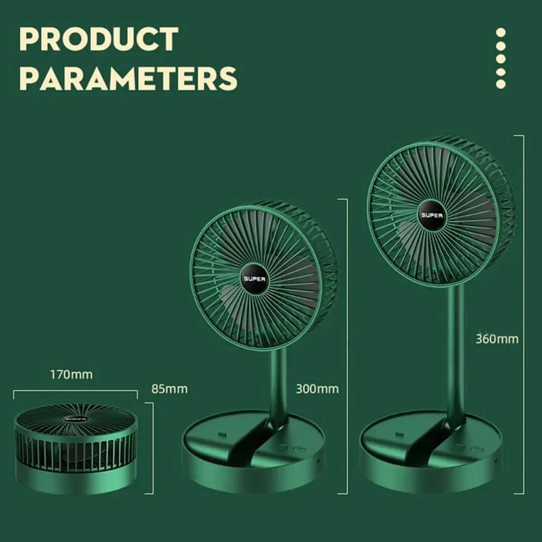 Telescopic Rechargeable Folding Fan