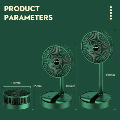 Telescopic Rechargeable Folding Fan