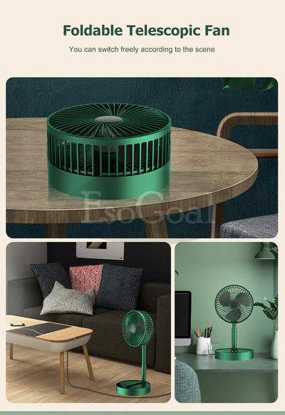 Telescopic Rechargeable Folding Fan