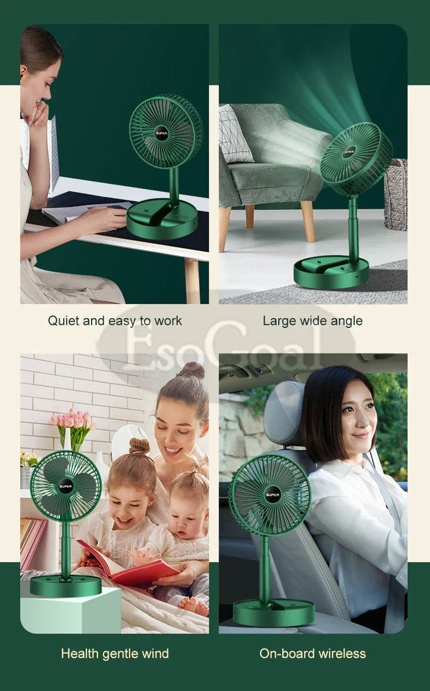 Telescopic Rechargeable Folding Fan