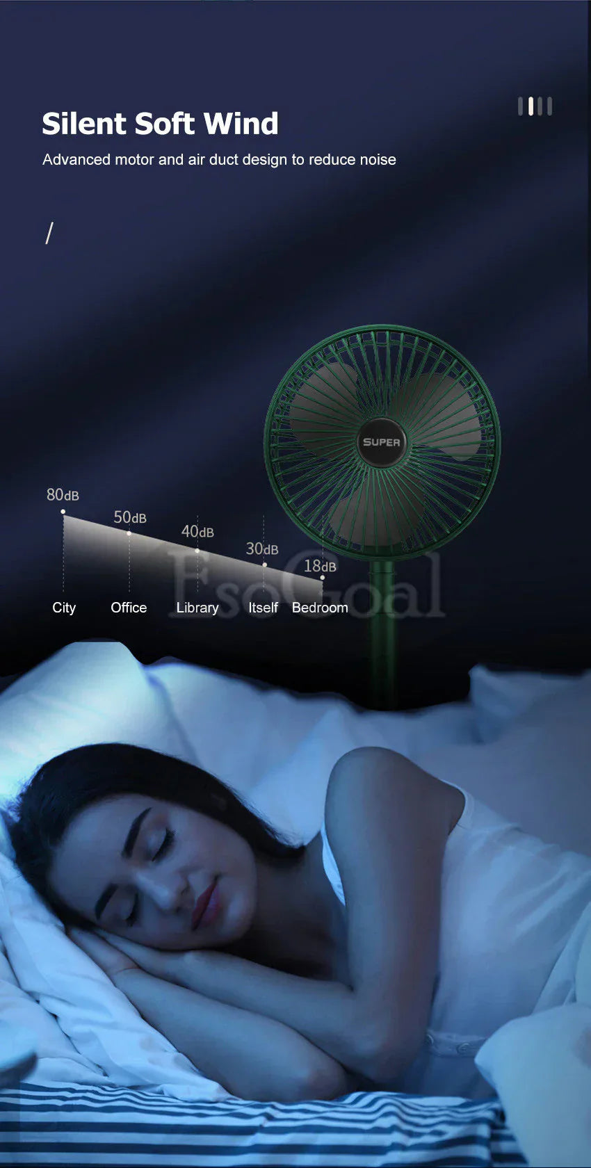 Telescopic Rechargeable Folding Fan